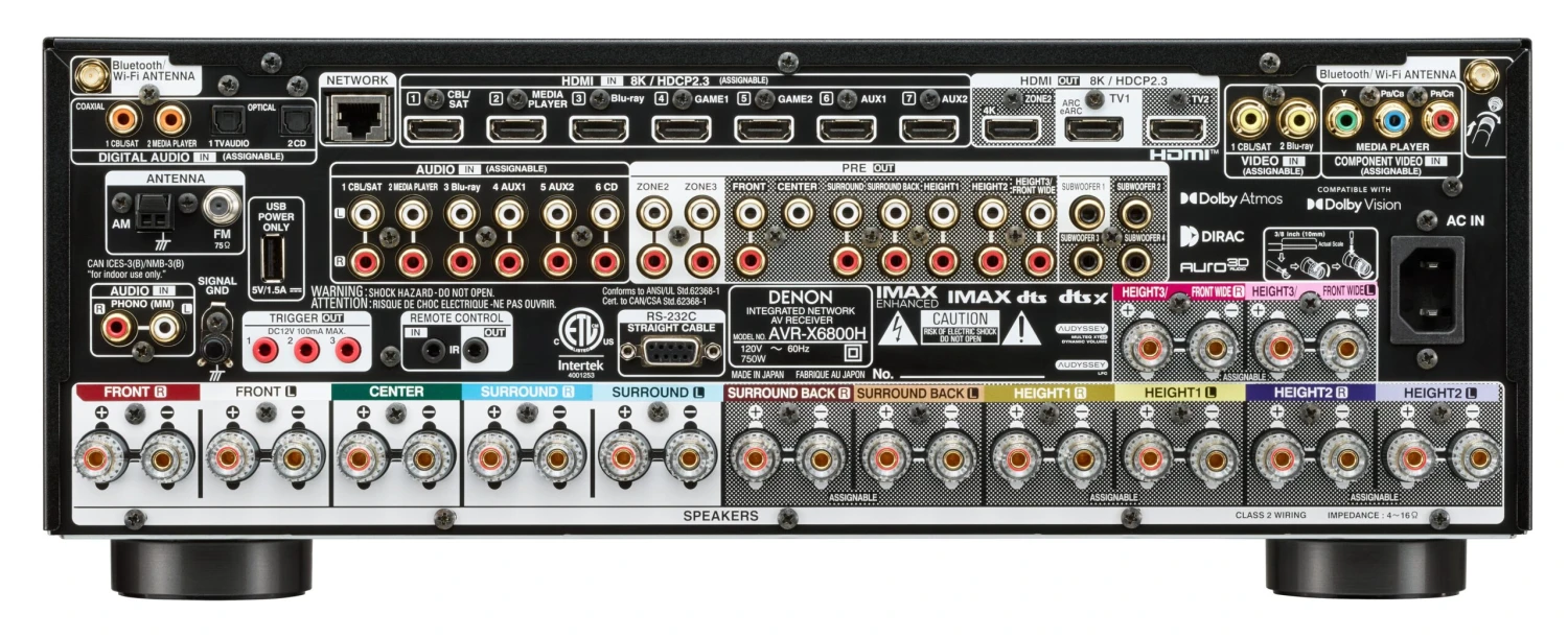 Denon - AVR-X1800H 7.2 Channel 8K AV Receiver 6 Denon - AVR-X1800H 7.2 Channel 8K AV Receiver - Image 4