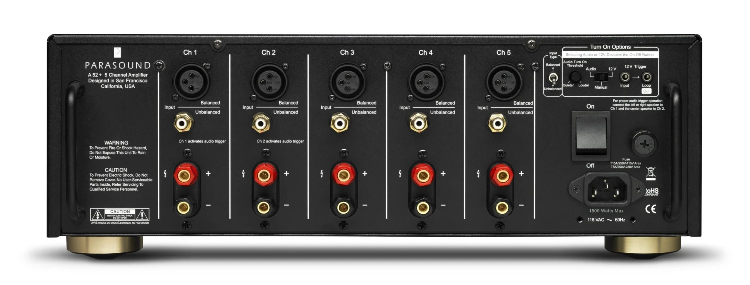 Parasound - A 52+ 5-Channel Power Amplifier (Black) 5 Parasound - A 52+ 5-Channel Power Amplifier (Black) - Image 3