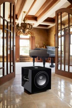 REL - S/812 Subwoofer -Music Player Store REL S 812 Subwoofer Black 06 Lifestyle