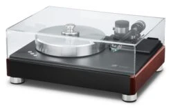 VPI - HW-40 Anniversary Direct Drive Turntable -Music Player Store VPI HW 40 Turntable 05 Angle Left Dustcover