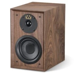 Wharfedale - Denton 80th Anniversary Bookshelf Speakers (Pair) -Music Player Store Wharfedale Denton 80th Walnut 02 Angle Left